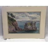A 19TH WATERCOLOUR OF A TORBAY COASTAL VIEW, INSCRIBED TO THE REVERSE ''FROM NEAR THE IMPERIAL
