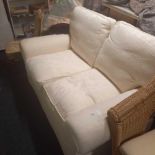 WHITE PATTERNED 2 SEATER SETTEE