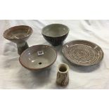 4 PIECES OF STUDIO POTTERY, 3 PIECES BY ATKINSON & 2 OTHER PIECES