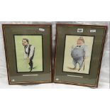 PAIR OF F/G SNOOKER CHARACATURES OF JOHN VIRGO & BILL WERBENIUK