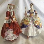 2 ROYAL DOULTON PRETTY LADIES, CHRISTINE & TOP OVER HILL