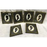 SET OF 6 PORTRAIT SILHOUETTES OF THE GREAT COMPOSERS, SIGNED IN PENCIL