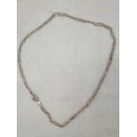 FLAT LINKED SILVER NECKLACE, w. 9.6g