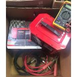 TRONIC BATTERY T6 CHARGER IN BOX WITH MANUAL 12V AS NEW. PAIR OF JUMP LEADS
