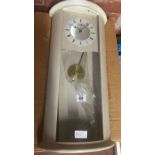 HALF PILLAR WOOD EFFECT BATTERY PENDULUM CLOCK WITH CURVED GLASS - NEW IN BOX
