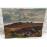 A WATERCOLOUR VIEW OF STAPLE TOR BY WILLIAM HENRY DYER, SIGNED & INSCRIBED TO REVERSE, UNFRAMED.