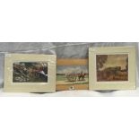 PAIR OF UNFRAMED COLOUR PRINTS AFTER A J MUNNINGS, ONE THE HORSE FAIR & 1 THE GREEN CARAVAN