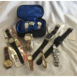 1 CASIO ILLUMINATOR WATCH IN BOX, 3 LADIES WRIST WATCHES IN POUCH BY AVIA & SMALL CARTON OF MIXED