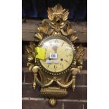 GILDED STRIKING WALL CLOCK, BELIEVED COMPLETE