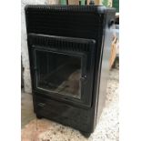 A BLACK LIFESTYLE GAS HEATER WITH REGULATOR BUT NO BOTTLE