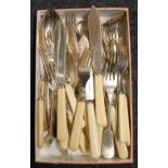 CARTON OF IMITATION BONE HANDLES CUTLERY