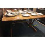 LARGE WOODEN SLAT PATIO TABLE