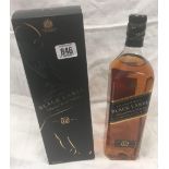 BOTTLE OF JOHNNY WALKER BLACK LABEL BLENDED 12 YEAR OLD SCOTCH WHISKEY, 1LTR BOTTLE