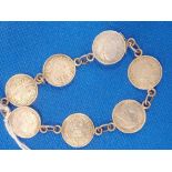 SILVER THRUPENNY PIECE VICTORIAN BRACELET, w. 14g