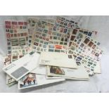 QTY OF CANADIAN STAMPS ON SHEETS & PACKET ON ENVELOPES