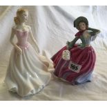 2 CHINA ROYAL DOULTON FIGURES - 1 PRETTY LADIES, AUTUMN BREEZE & CLASSICS JANE HN4524