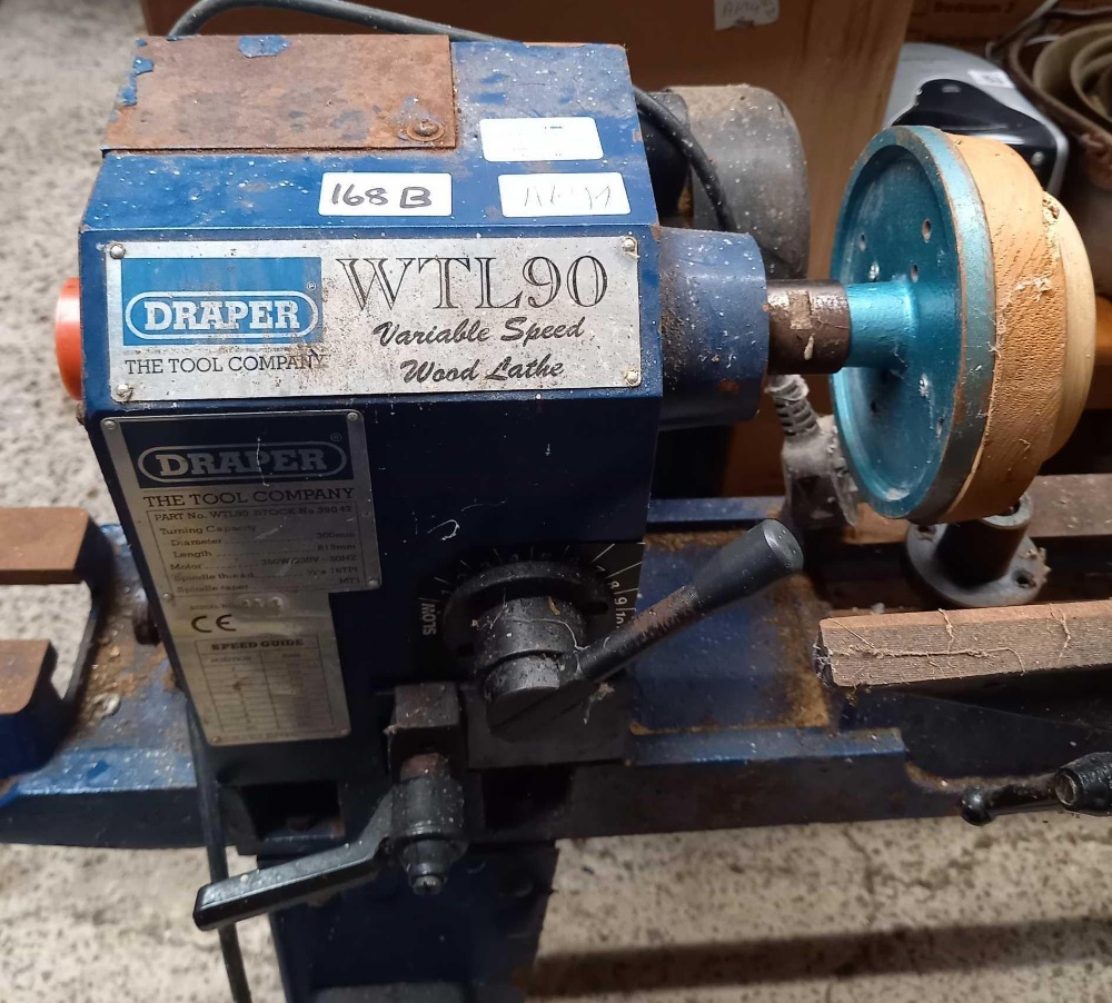 DRAPER WTL90 WOOD LATHE, SOME ACCESSORIES - Image 2 of 2