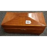 INLAID SARCOPHAGUS SHAPED SEWING BOX