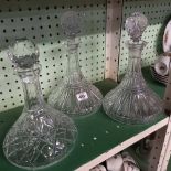 3 SHIP DECANTERS