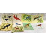 AMY TWINNING, A FOLDER OF 8 UNFRAMED WATERCOLOURS OF TROPICAL BIRDS, ALL PAINTED BETWEEN 1950-1966