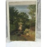 FREDERICK FOOT OF ASHBURTON, 19THC OIL PAINTING OF A VIEW ON THE BECKY RIVER. SIGNED AND ALSO