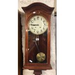 MAHOGANY CASED & GLAZED WALL CLOCK