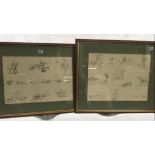 PAIR OF LARGE FRAMED DRAWINGS OF FOX HUNT SCENES PRINT [?] SIGNED WITH INITIALS