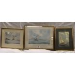 3 PICTURES OF YACHTS INCLUDING TWO LIMITED EDITION PRINTS BY PETER TOMS, ''STORMY WEATHER'' AND ''