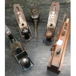 OIL CAN, VINTAGE MOULDING PLANE, 2 X NO.4 SMOOTHING PLANES BY RECORD & TALCO & 1 OTHER