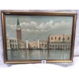 VIEW IN VENICE ON CANVAS, INDISTINCTLY SIGNED & DATED 1883