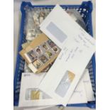 LARGE CARTON OF GB FIRST DAY COVERS, QTY OF GB LOOSE STAMPS IN PACKETS, NORWEGIAN FIRST DAY