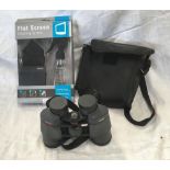 PLASTIC COATED 8 X 40 PRAKTICA SPORT BINOCULARS WITH CARRY CASE & CLEANING SYSTEM