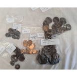 APPROX 00 QUEEN VICTORIAN YOUNG HEAD PENNIES, 100 YOUNG HEAD FARTHINGS & A MIXED BAG OF YOUNG HEAD