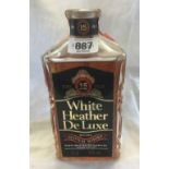 DECANTER BOTTLE OF WHITE HEATHER DELUX BLENDED SCOTCH WHISKY 75cl 40% VOL, NO BOX