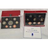 2 ROYAL MINT RED WALLETS, 1 WITH THE 1990 UNITED KINGDOM PROOF COIN COLLECTION & 1993 PROOF COIN