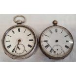 2 X GENTS SILVER POCKET WATCHES (A/F)