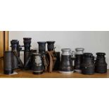 4 PAIRS OF BINOCULARS INCL; ROSS, ZEISS & 2 OTHERS, NO CASES