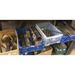 4 CARTONS OF MISC HAND TOOLS INCL; CHISELS, WRENCHES, SQUARES & RULERS