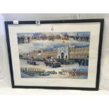FRAMED PRINT BICENTENARY REVIEW OF THE ROYAL HORSE ARTILLERY