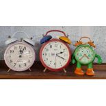 3 PERIOD ALARM CLOCKS,1 BY INGERSOLL, 1 BY H SAMUEL & 1 BY ZENTRA