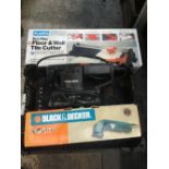 FLOOR & WALL TILE CUTTER, NEW IN BOX, BLACK & DECKER SANDER & BLACK & DECKER PROFILE SANDER