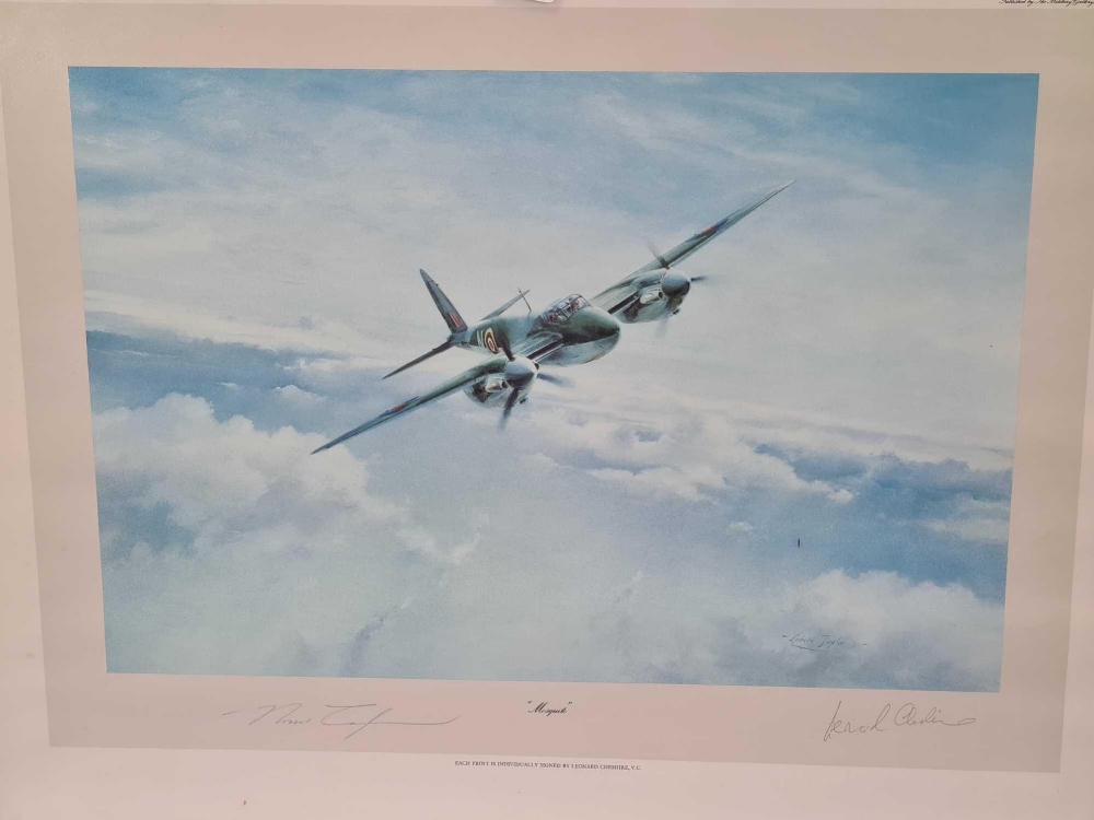 F/G RAF PICTURE OF MOSQUITO & A F/G PRINT OF RAF LANCASTERS EC'S BOTH SIGNED - Image 4 of 10