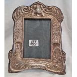 ORNATE SILVER PICTURE FRAME WITH MAN & CHILD & WINDMILL