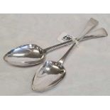 2 GEORGE IV SILVER TABLE SPOONS