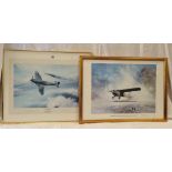 F/G SIGNED PRINT 'ANGELS THREE ZERO' & F/G SIGNED PRINT OF 653 SQUADRON AT BEAVER TACKING OFF AT