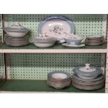 SHELF & PART SHELF OF ROYAL DOULTON ROSE ELEGANS DINNERWARE