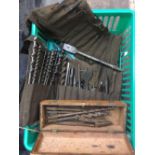 CARTON OF VINTAGE MISC AUGER & DRILL BITS