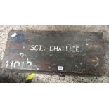 WOODEN TOOL CHEST POSSIBLY MILITARY TO SGT CHALLICE