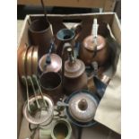 CARTON OF MISC COPPER WARE