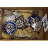 QTY OF SILVER FOBS & MISC RINGS